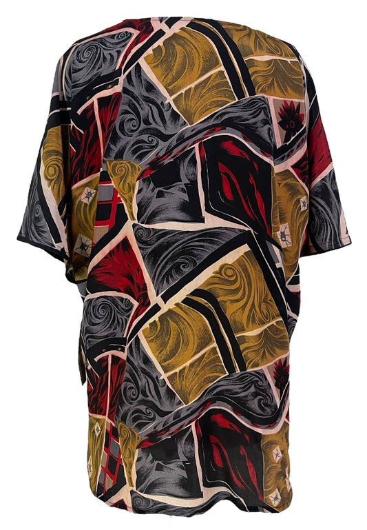 PRC6909 Avatar Pure Silk Kimono-Sleeved Jacket with Belt - Velora