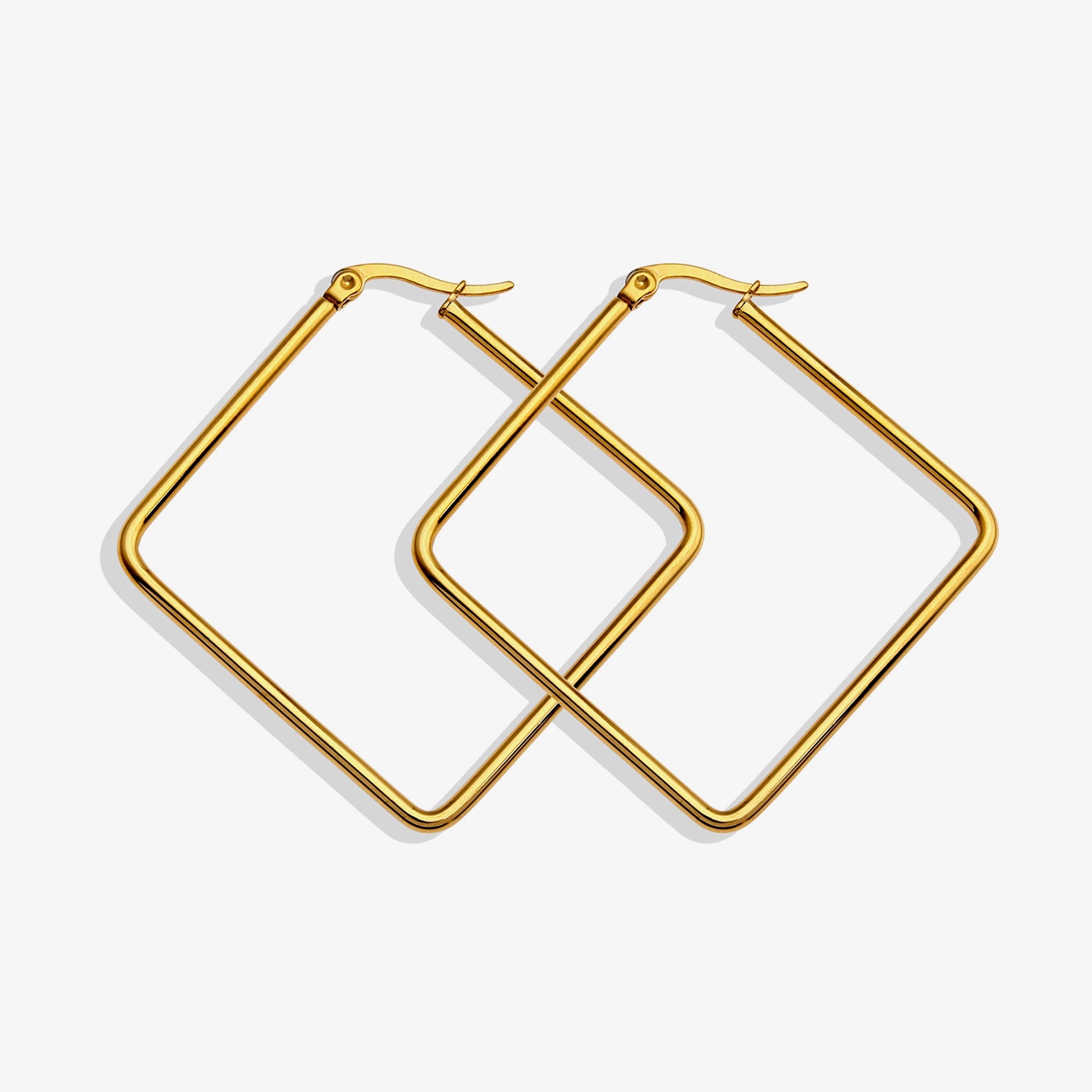 REILYNN Square Shaped Gold Hoops - Velora