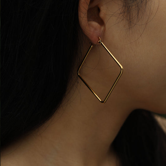 REILYNN Square Shaped Gold Hoops - Velora