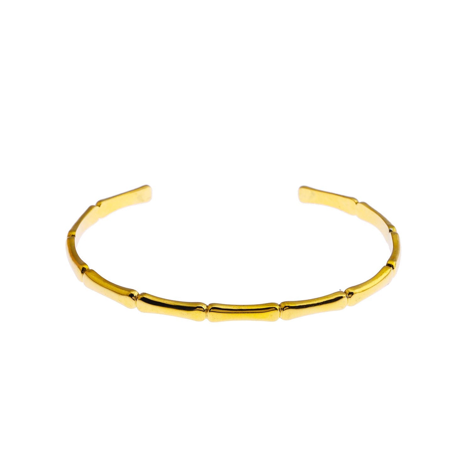 RENEE Gold: Luxury Bamboo Cuff Bracelet – Elegant Nature-Inspired Minimalist Design - Velora