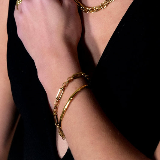 RENEE Gold: Luxury Bamboo Cuff Bracelet – Elegant Nature-Inspired Minimalist Design - Velora