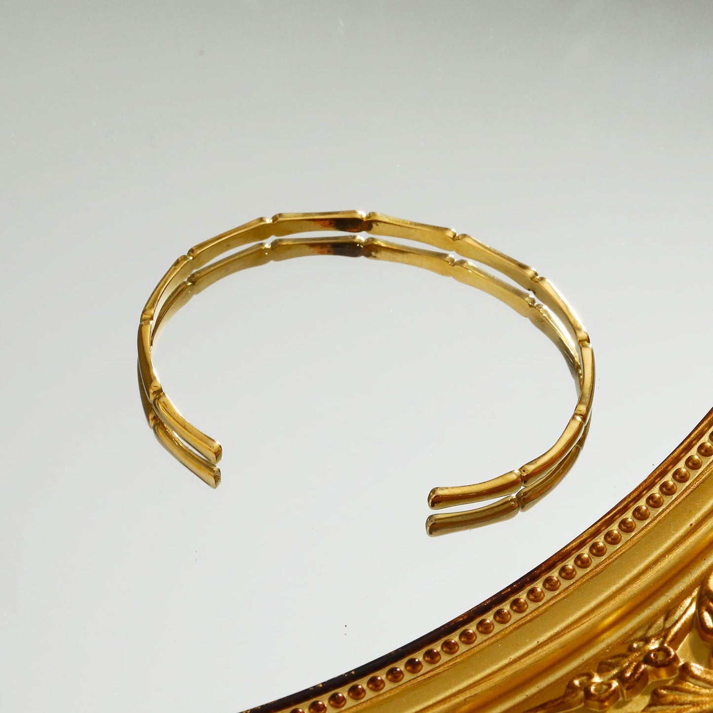 RENEE Gold: Luxury Bamboo Cuff Bracelet – Elegant Nature-Inspired Minimalist Design - Velora