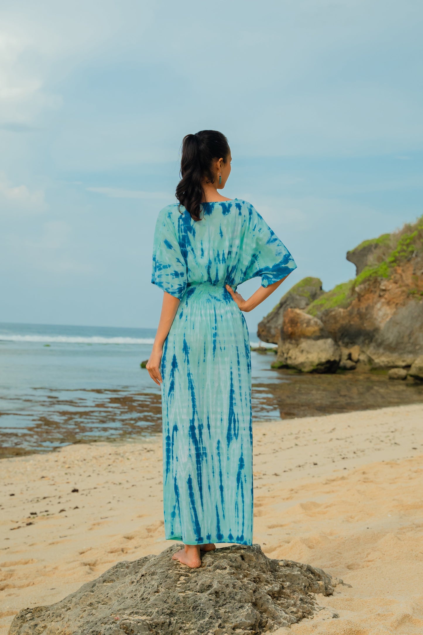 Bone Tie Dye Maxi Dress - Blue