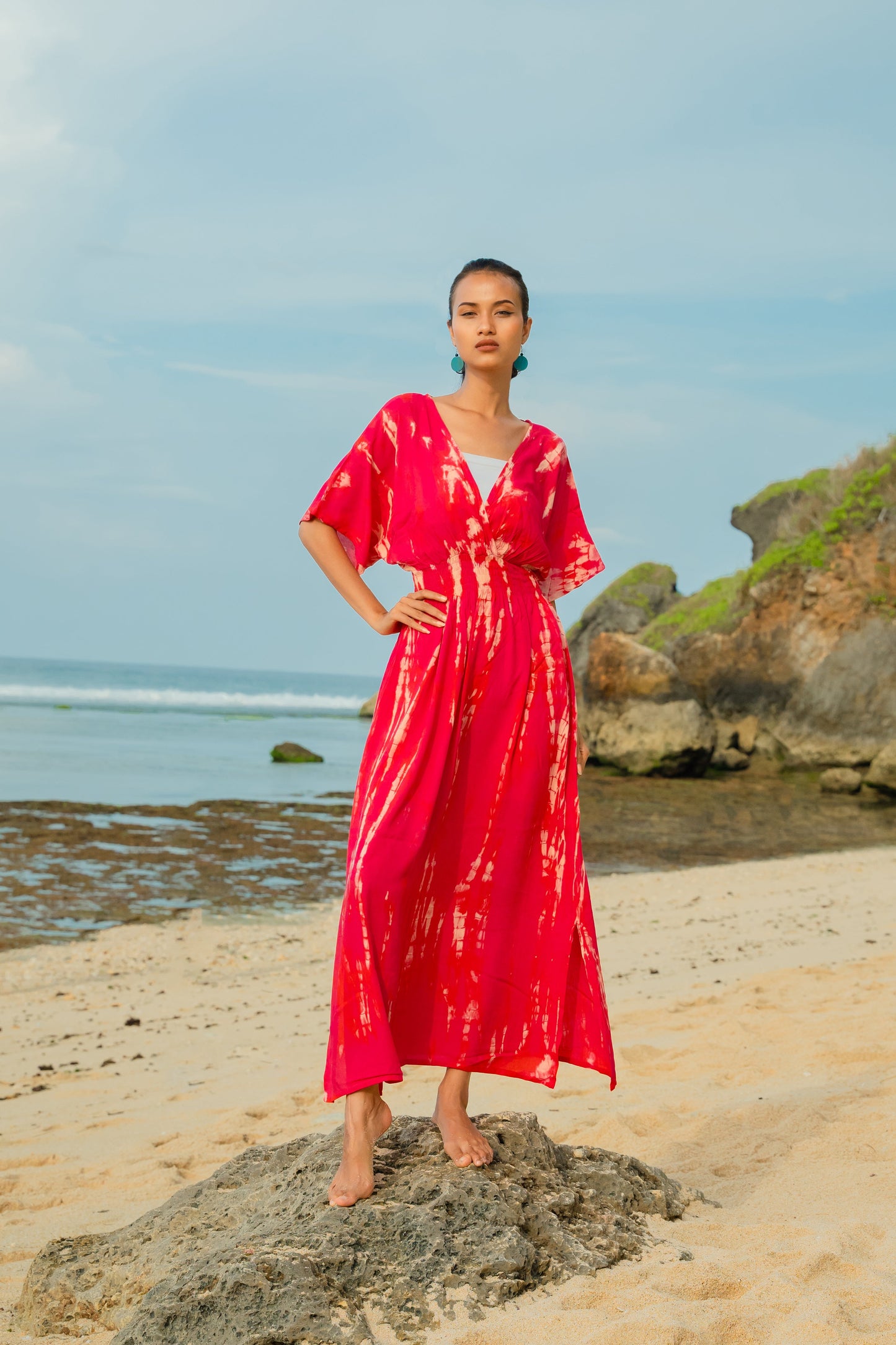 Bone Tie Dye Maxi Dress - Pink