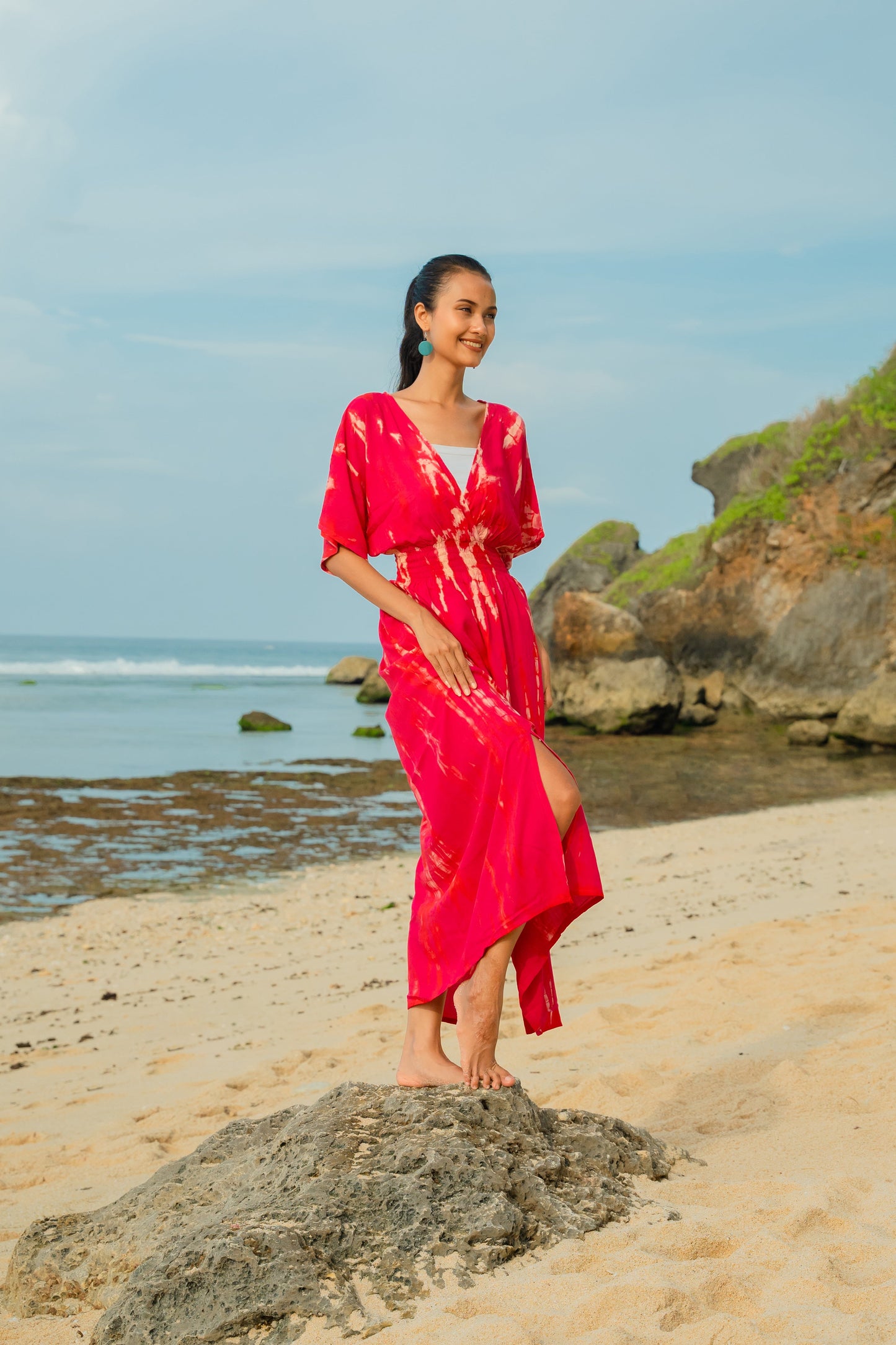 Bone Tie Dye Maxi Dress - Pink