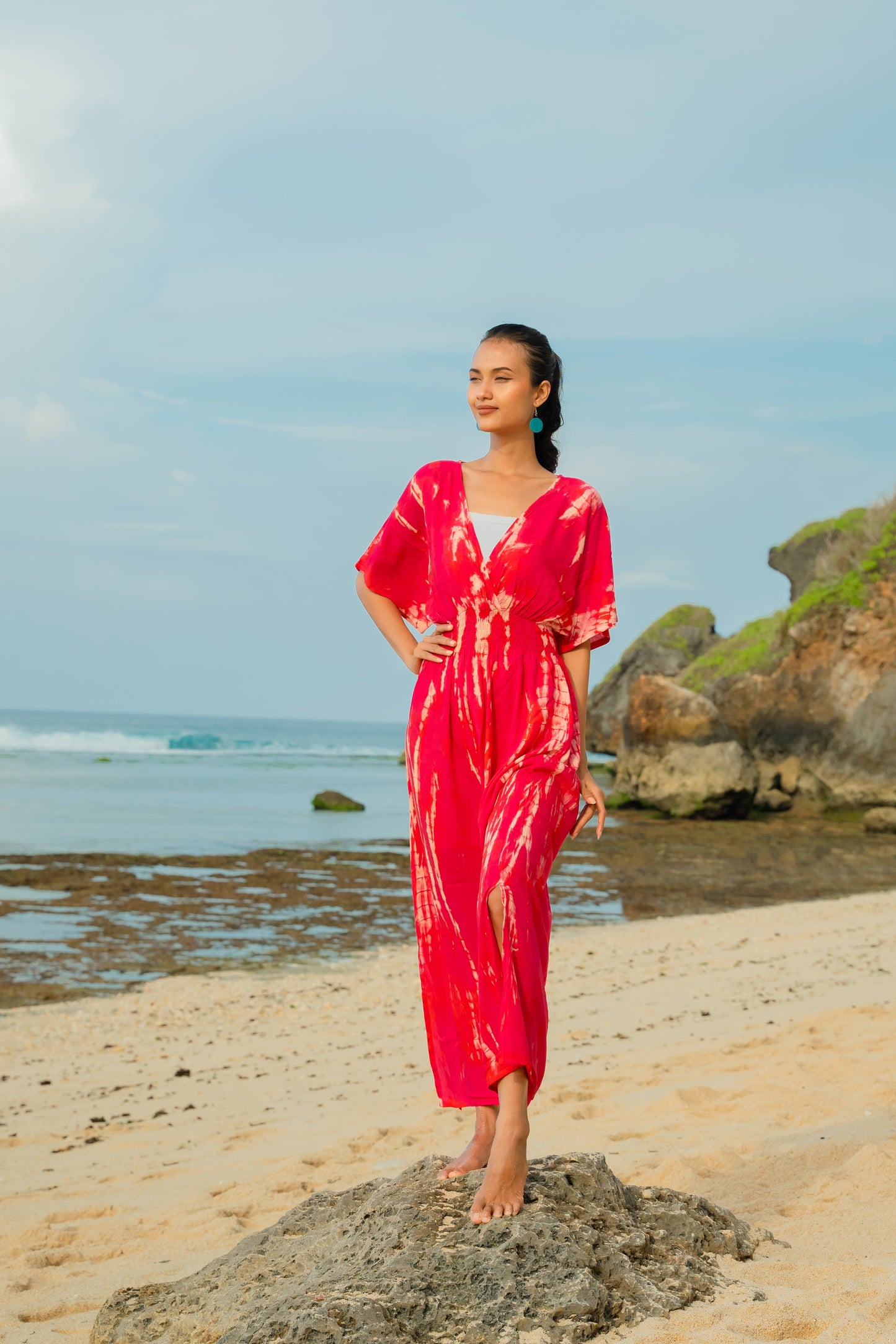 Bone Tie Dye Maxi Dress - Pink