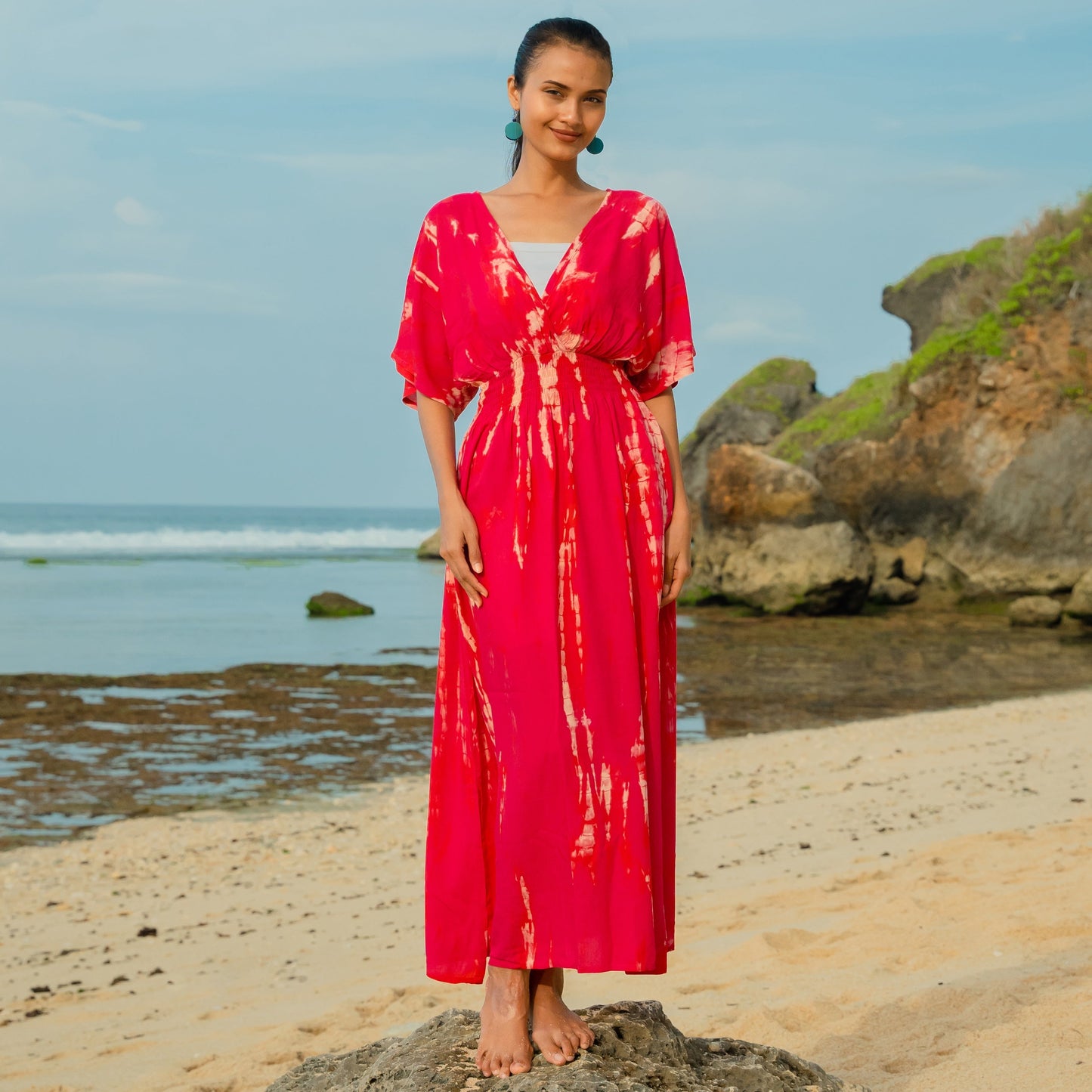 Bone Tie Dye Maxi Dress - Pink