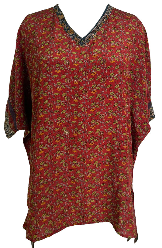 PRC6457 Avatar Pure Silk Long Tunic with Side Ties - Velora