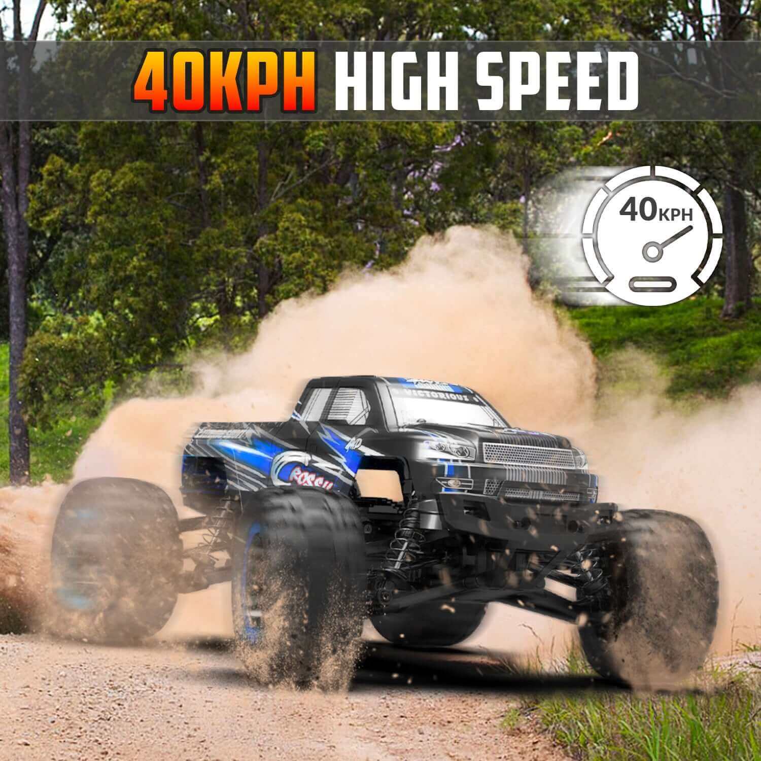 Racent Crossy 1/16 Scale 4x4 RC Monster Truck - 30mph Fast, High Speed, Off Road - Velora Luxury Fashion