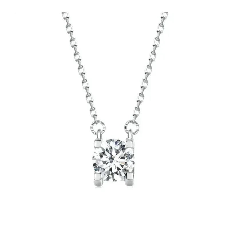 Radiant 1ct Moissanite Sterling Silver Pendant Necklace - Velora Luxury Fashion