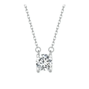 Radiant 1ct Moissanite Sterling Silver Pendant Necklace - Velora Luxury Fashion