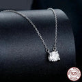 Radiant 1ct Moissanite Sterling Silver Pendant Necklace - Velora Luxury Fashion