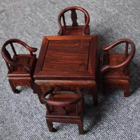 Red Rosewood Antique Creative Table And Chair Furniture Ornaments - Velora