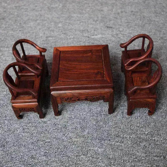 Red Rosewood Antique Creative Table And Chair Furniture Ornaments - Velora