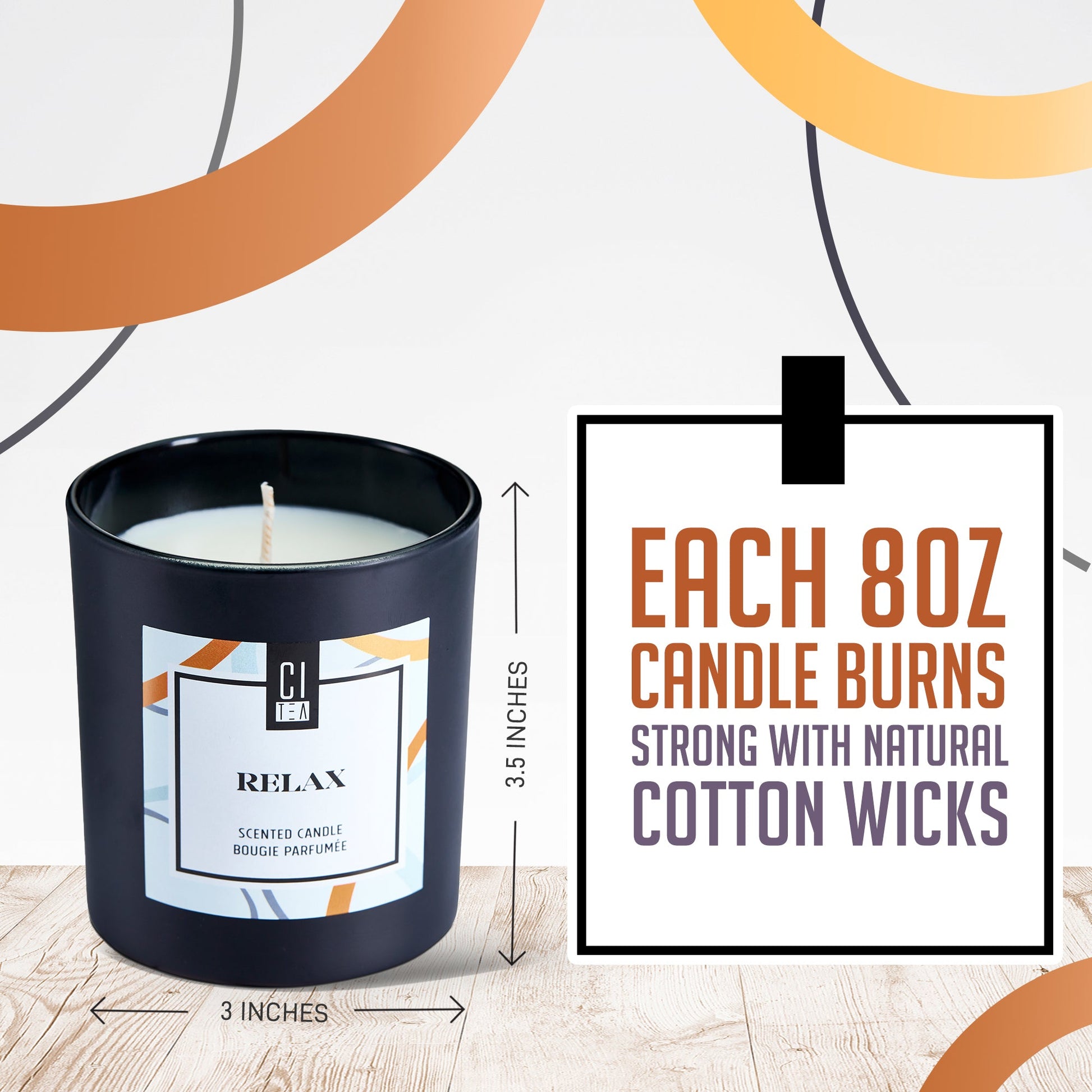 Relax Soy Wax Candle - Sandalwood and Musk - 8 oz - Velora Luxury Fashion