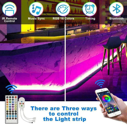 Remote Color Changing Led Strip Lights 5050 RGB Bluetooth Room Light - Velora
