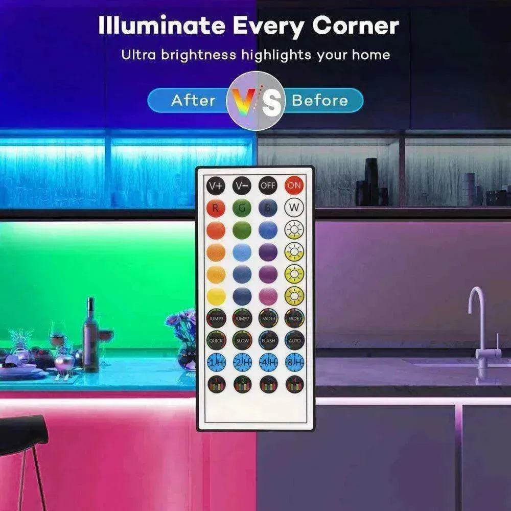 Remote Color Changing Led Strip Lights 5050 RGB Bluetooth Room Light - Velora