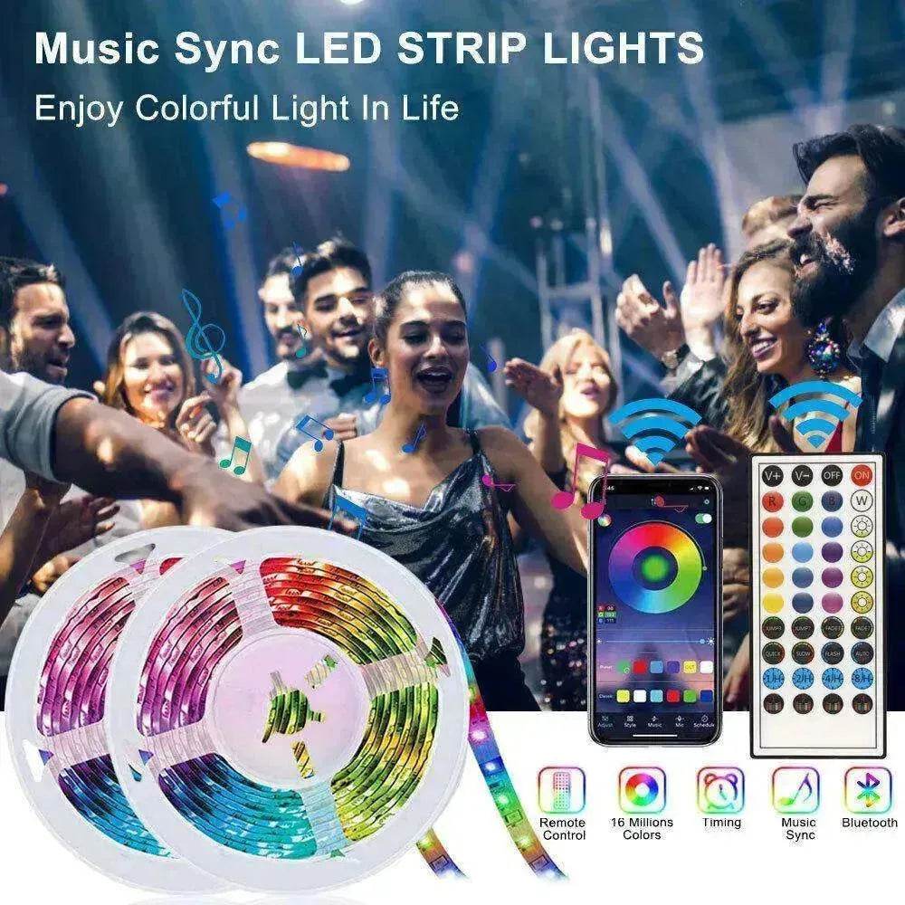Remote Color Changing Led Strip Lights 5050 RGB Bluetooth Room Light - Velora
