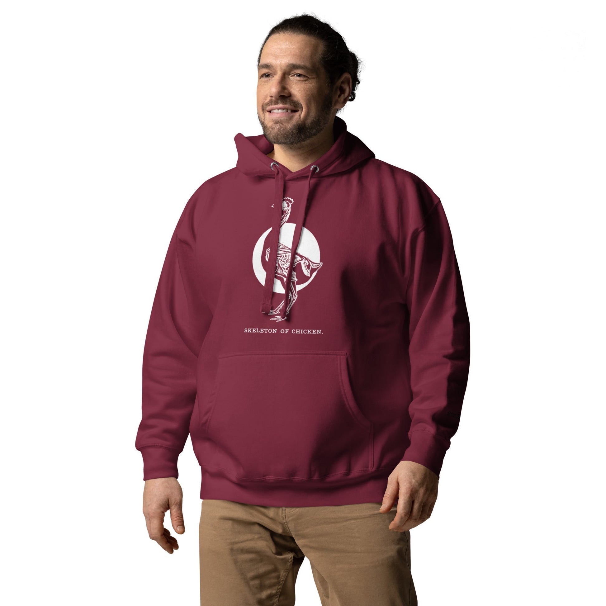 Retro Chicken Skeleton Unisex Premium Bunny Hug (Hoodie) - Velora Luxury Fashion