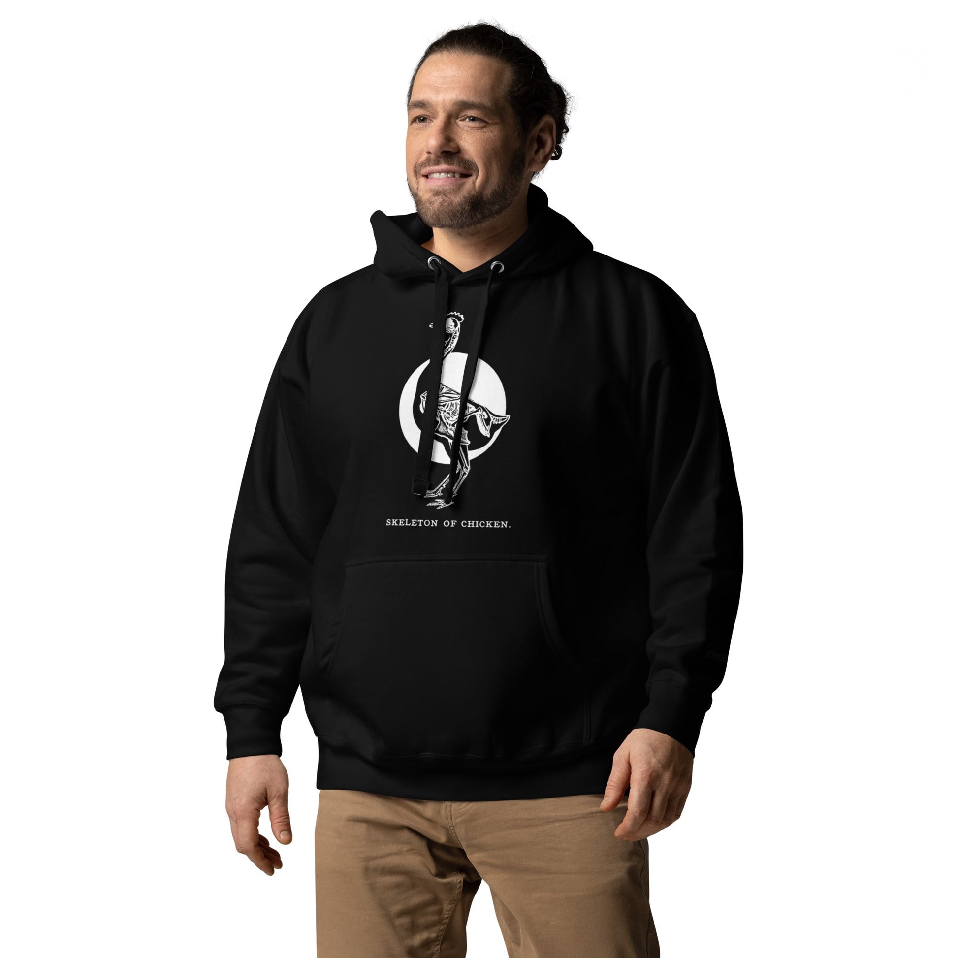 Retro Chicken Skeleton Unisex Premium Bunny Hug (Hoodie) - Velora Luxury Fashion