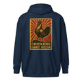 Retro Chickens Against Fascism Unisex heavy blend zip Bunny Hug (Hoodie) - Velora Luxury Fashion