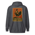 Retro Chickens Against Fascism Unisex heavy blend zip Bunny Hug (Hoodie) - Velora Luxury Fashion