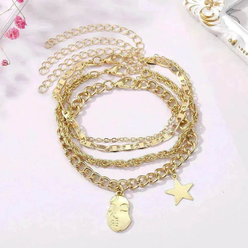 Retro Five-pointed Star Bracelet Four-piece Set EX-STOCK Canada