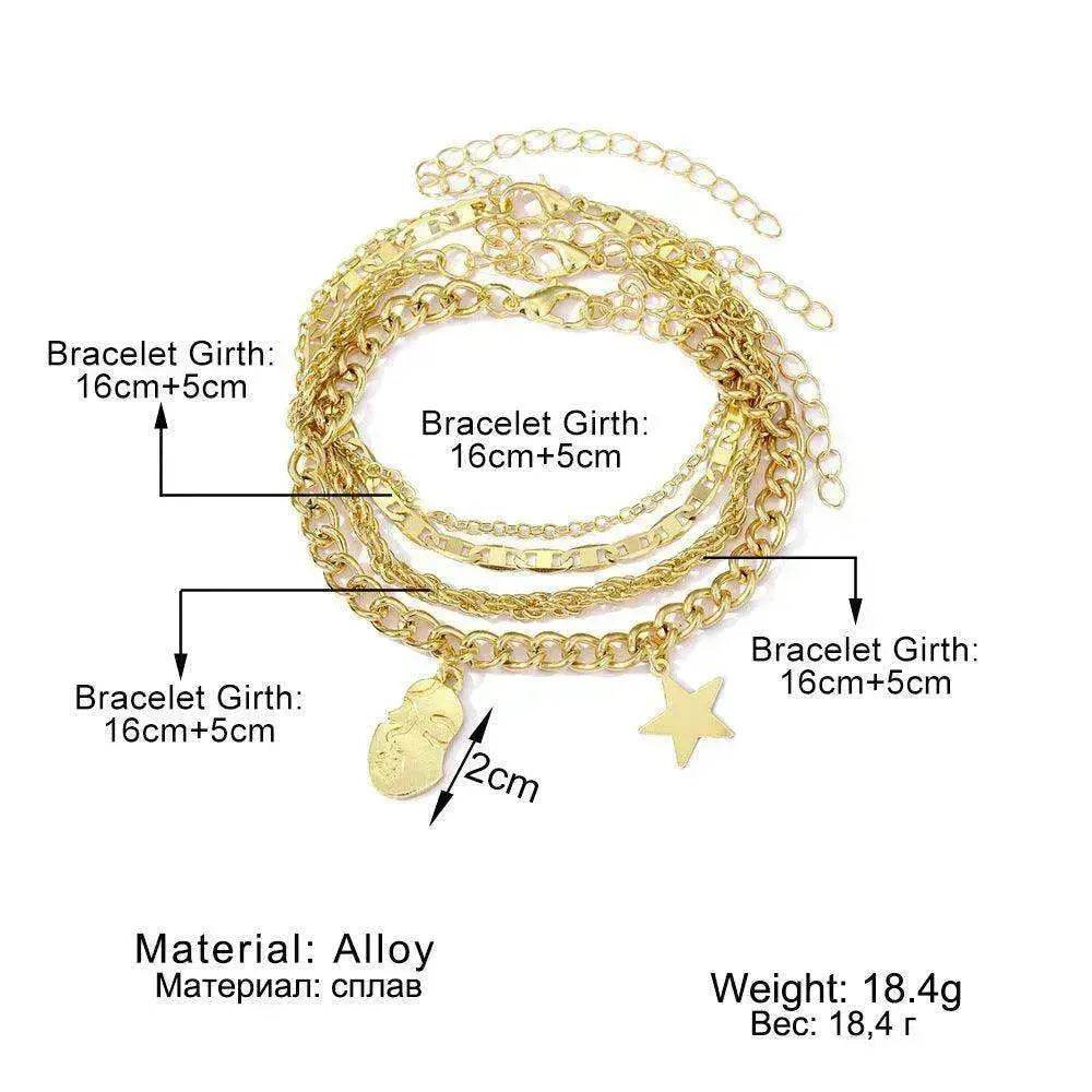 Retro Five-pointed Star Bracelet Four-piece Set EX-STOCK Canada