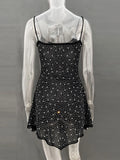 Rhinestone Decor Mini Cami Dress - Velora Luxury Fashion
