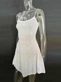 Rhinestone Decor Mini Cami Dress - Velora Luxury Fashion