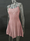 Rhinestone Decor Mini Cami Dress - Velora Luxury Fashion