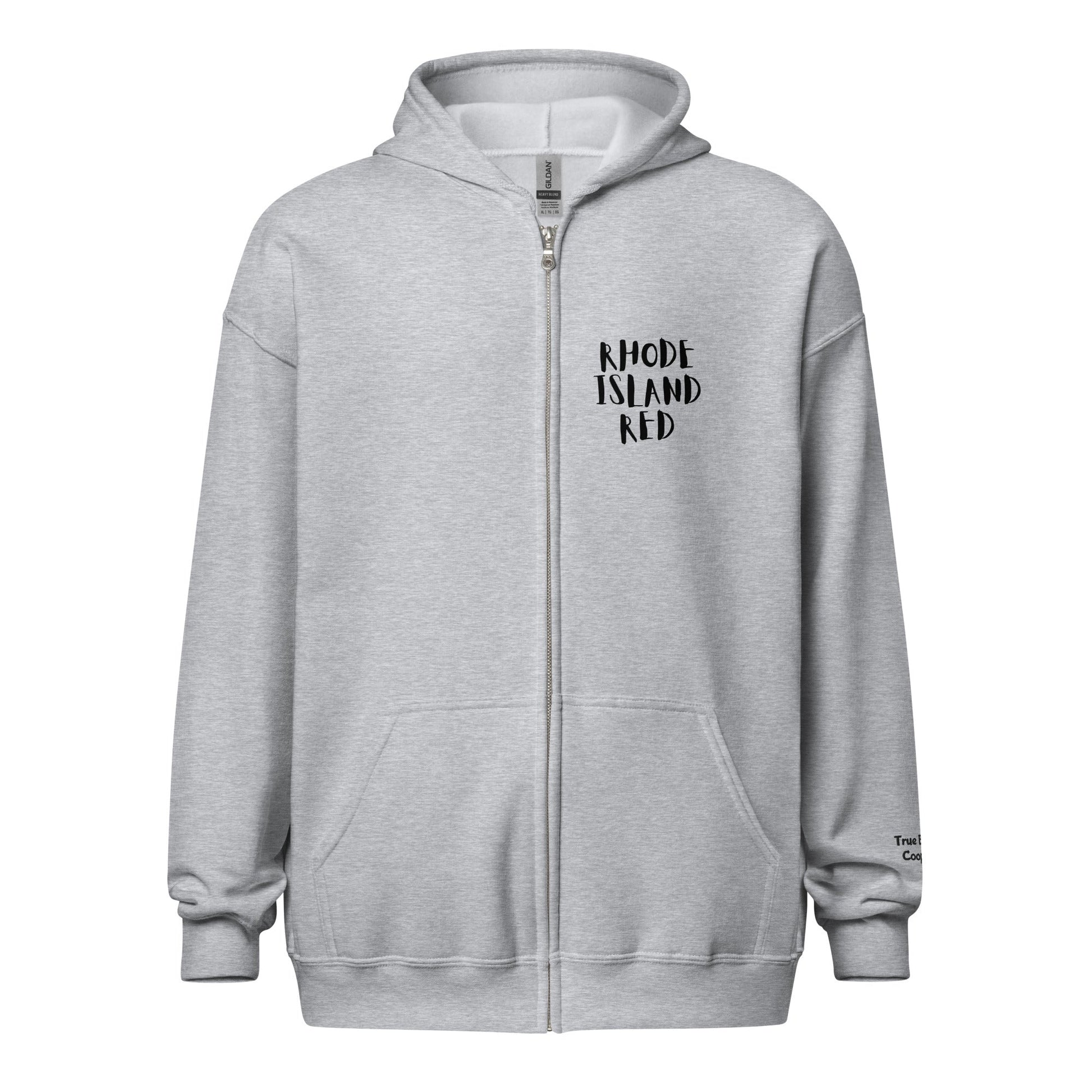 Rhode Island Red Unisex heavy blend zip bunny hug (hoodie) - Velora Luxury Fashion