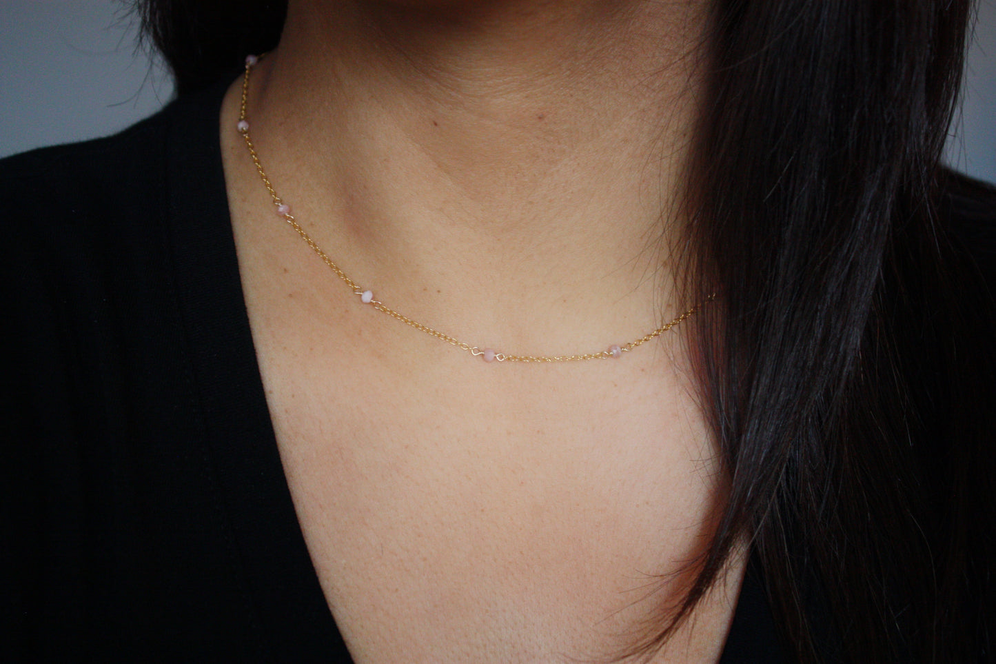 Rhodocrosite Wire Wrapped Layering Necklace - Velora Luxury Fashion