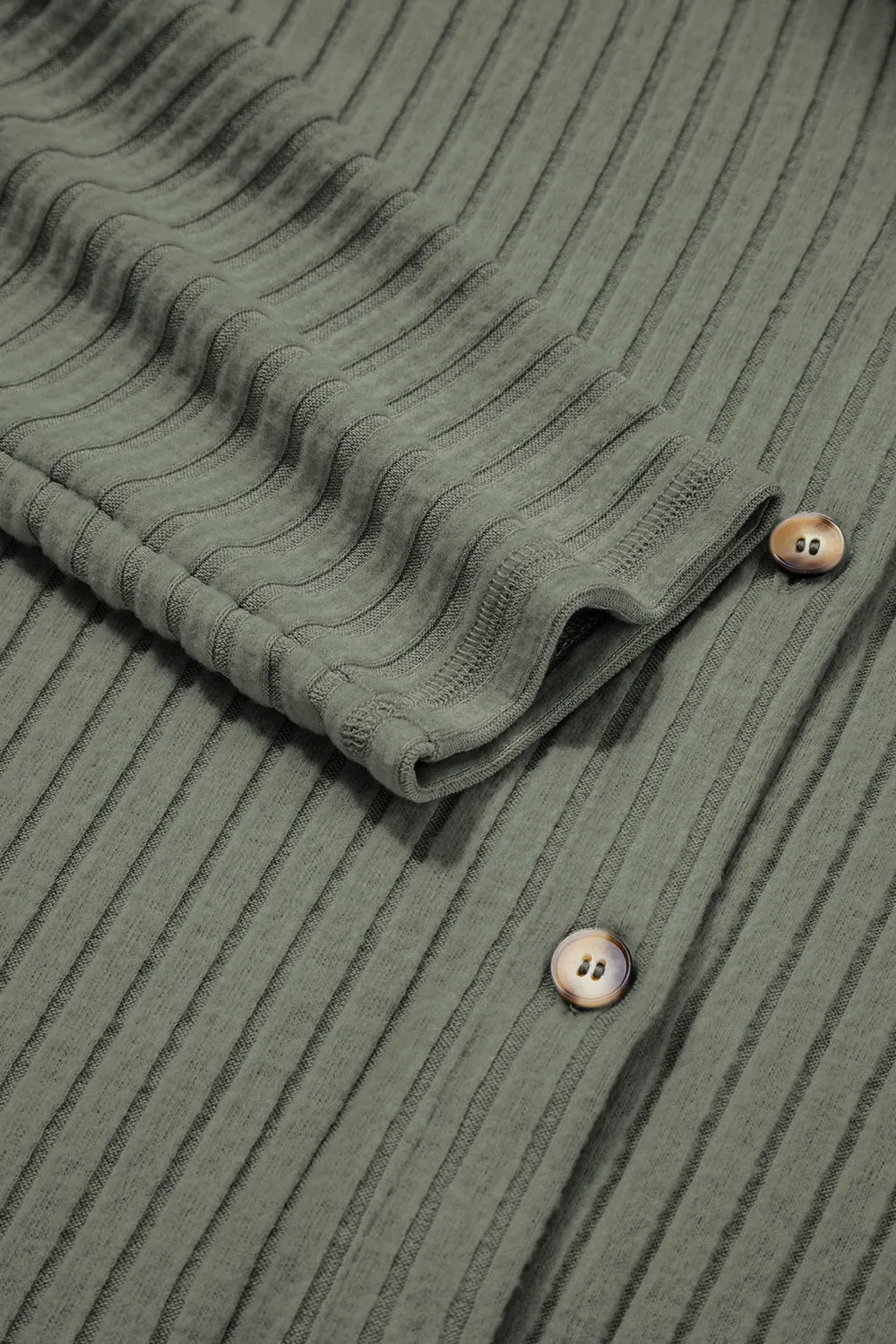 Ribbed Knit Button-Up Cardigan - Velora Luxury Fashion