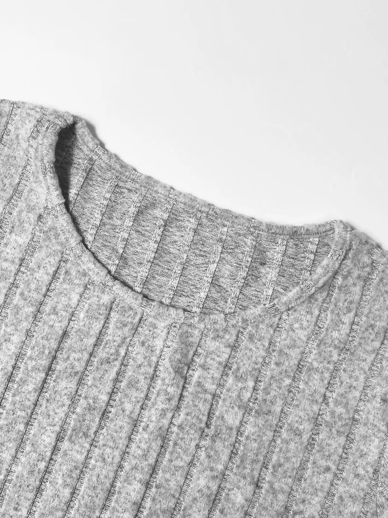 Ribbed Knit Crop Top and Wide Leg Pants Set - Velora Luxury Fashion