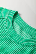 Ribbed Knit Round Neck Top and Pants Casual Set - Velora Luxury Fashion