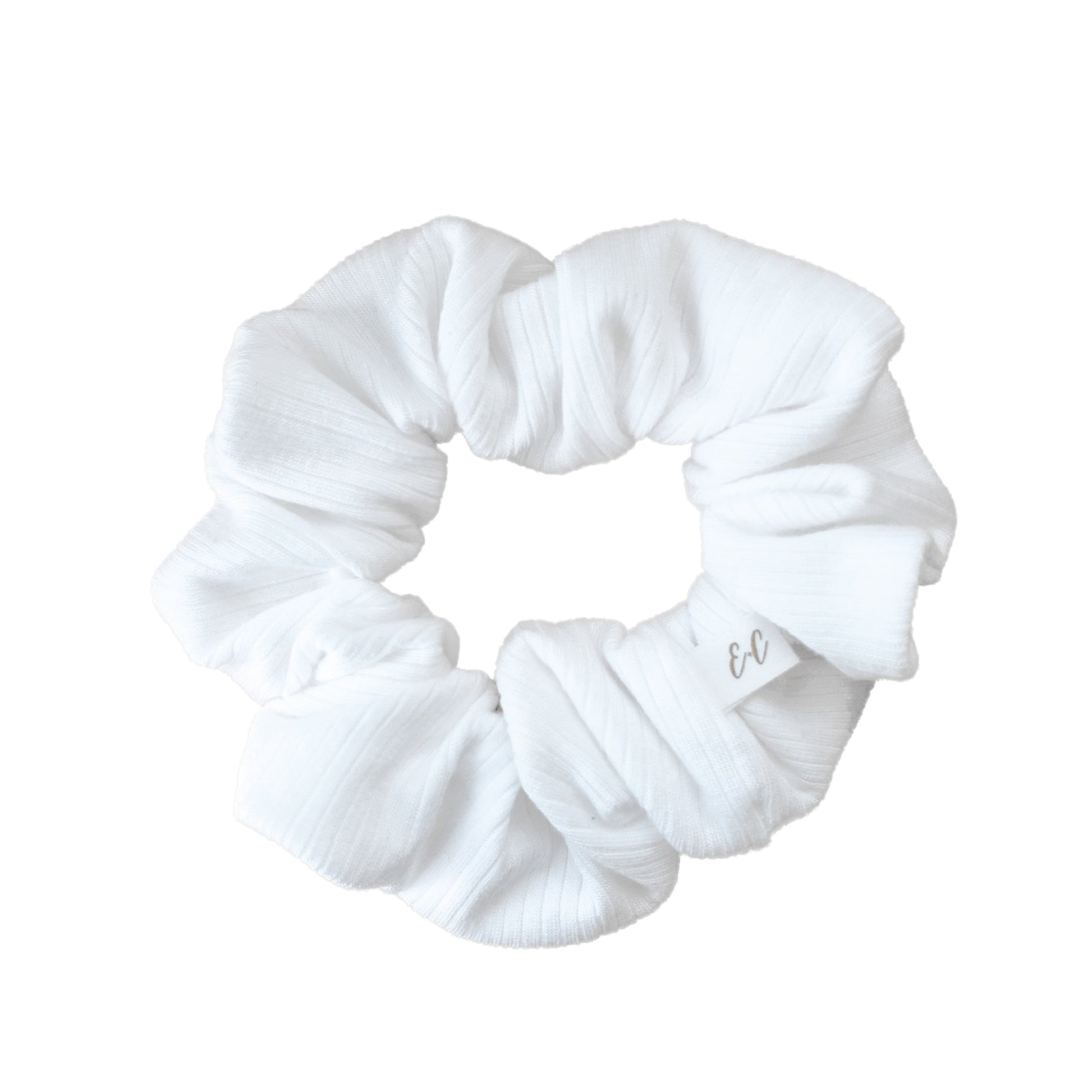 Ribbed Modal Scrunchie | White - Velora Luxury Fashion