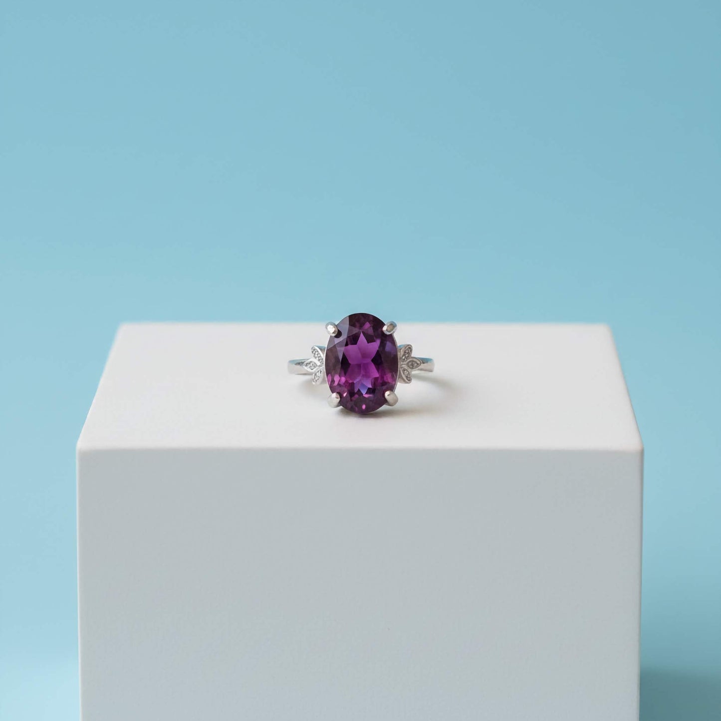 Oval Stone Silver Ring  | Elegant Rings