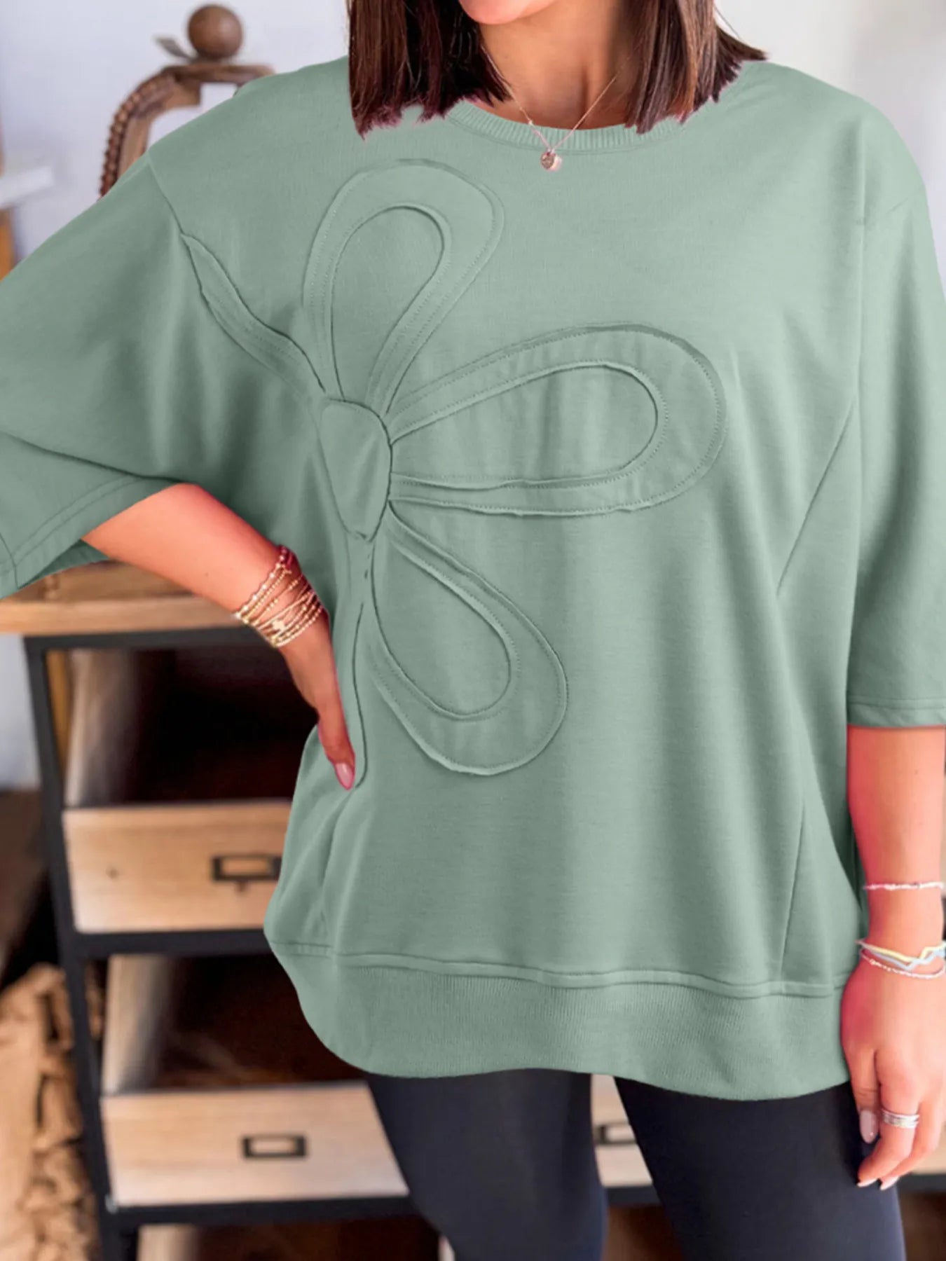 Round Neck Oversized T-Shirt - Velora Luxury Fashion