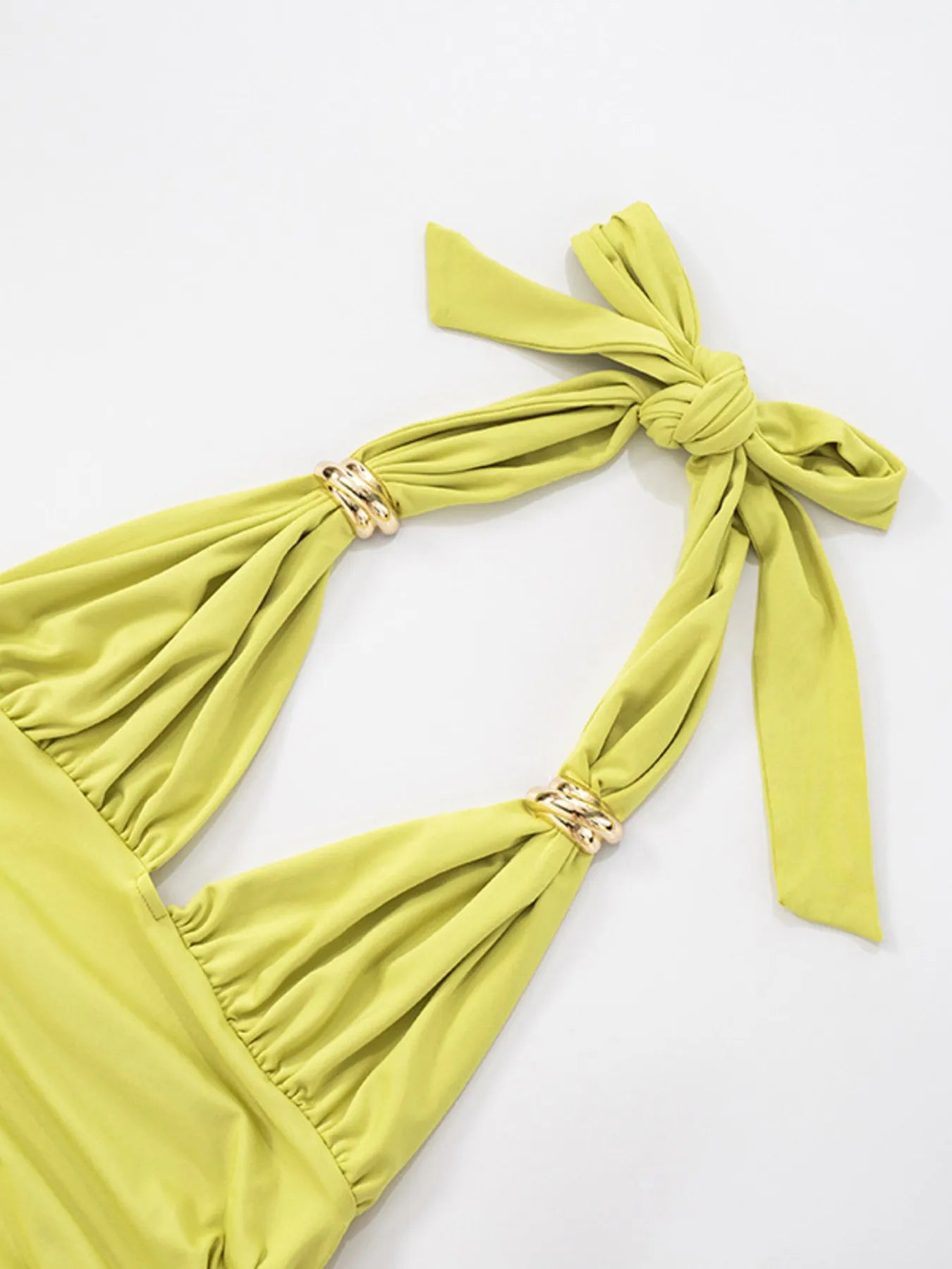 Ruched Halter Neck Bodycon Mini Dress - Velora Luxury Fashion