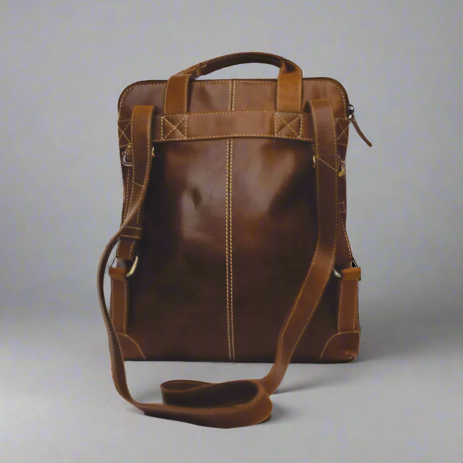 Rugged Earth Leather Backpack - Velora Luxury Fashion