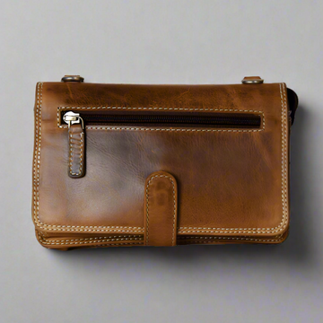 Rugged Earth Leather Organizer Purse - Velora Luxury Fashion