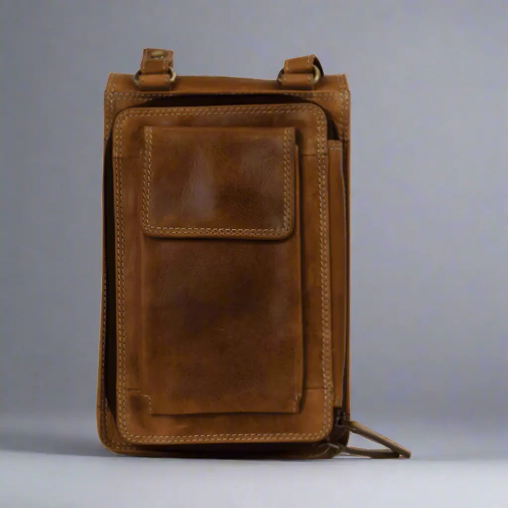Rugged Earth Leather Organizer - Velora Luxury Fashion