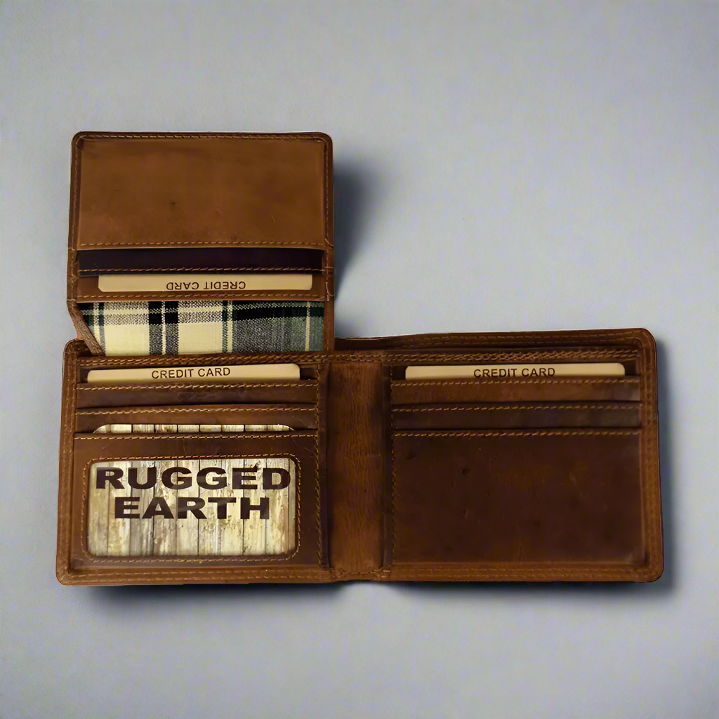 Rugged Earth Men's Bifold Leather Wallet - Velora Luxury Fashion