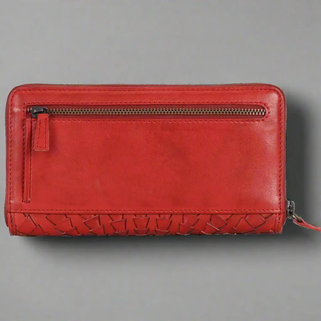 Rugged Earth Women's Wallet Zip Around Whip Stitch - Velora Luxury Fashion