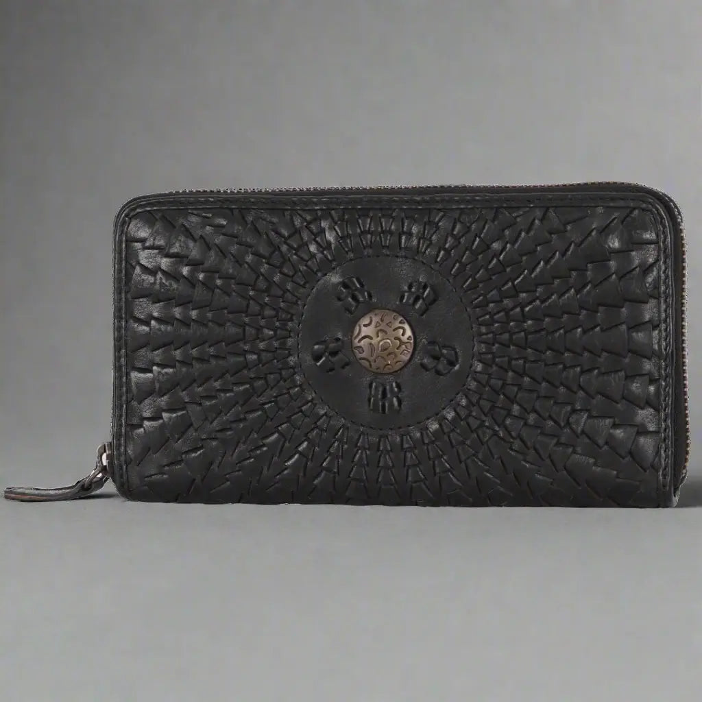 Rugged Earth Women's Wallet Zip Around Whip Stitch - Velora Luxury Fashion