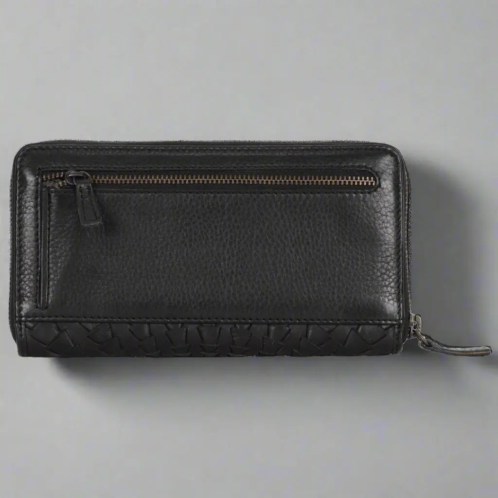 Rugged Earth Women's Wallet Zip Around Whip Stitch - Velora Luxury Fashion