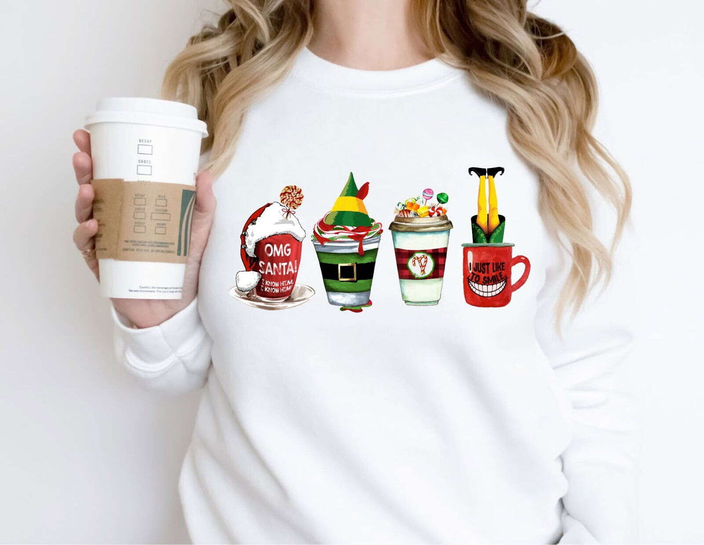 RusticGirls.Trilogy ELF Coffee Crewneck Sweater - Velora Luxury Fashion