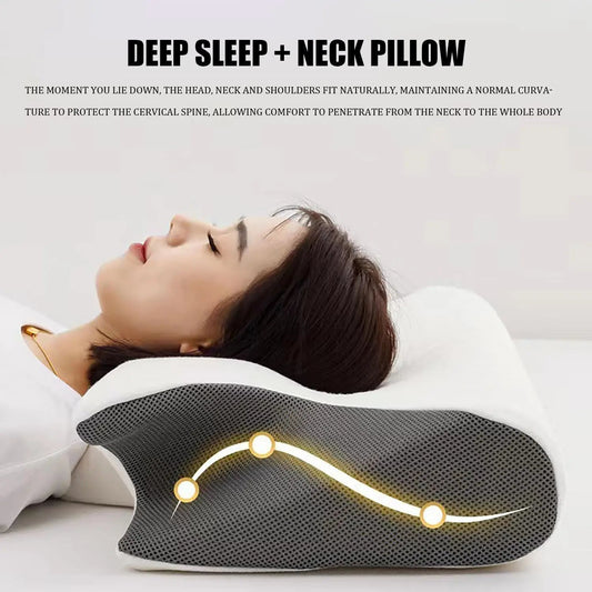 Releep Cervical Neck Pillow Neck Pain Relief Adjustable Contour Pillow for Sleeping Ergonomic Memory Foam Pillow Side Sleeper - Velora
