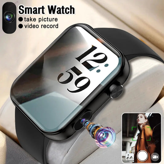 2025 New Smart Watch Men Women Camera Take Photos Record Video Health Monitor Sports Fitness Waterproof BT Call Smartwatch - Velora